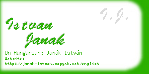 istvan janak business card